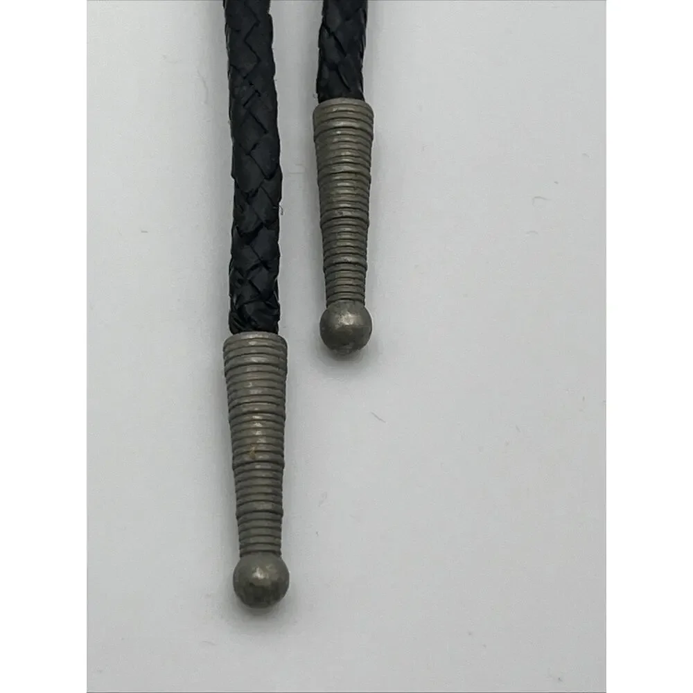 Green Aventurine Gemstone Slider Tie Braided Black Cord and Polished Stone 36